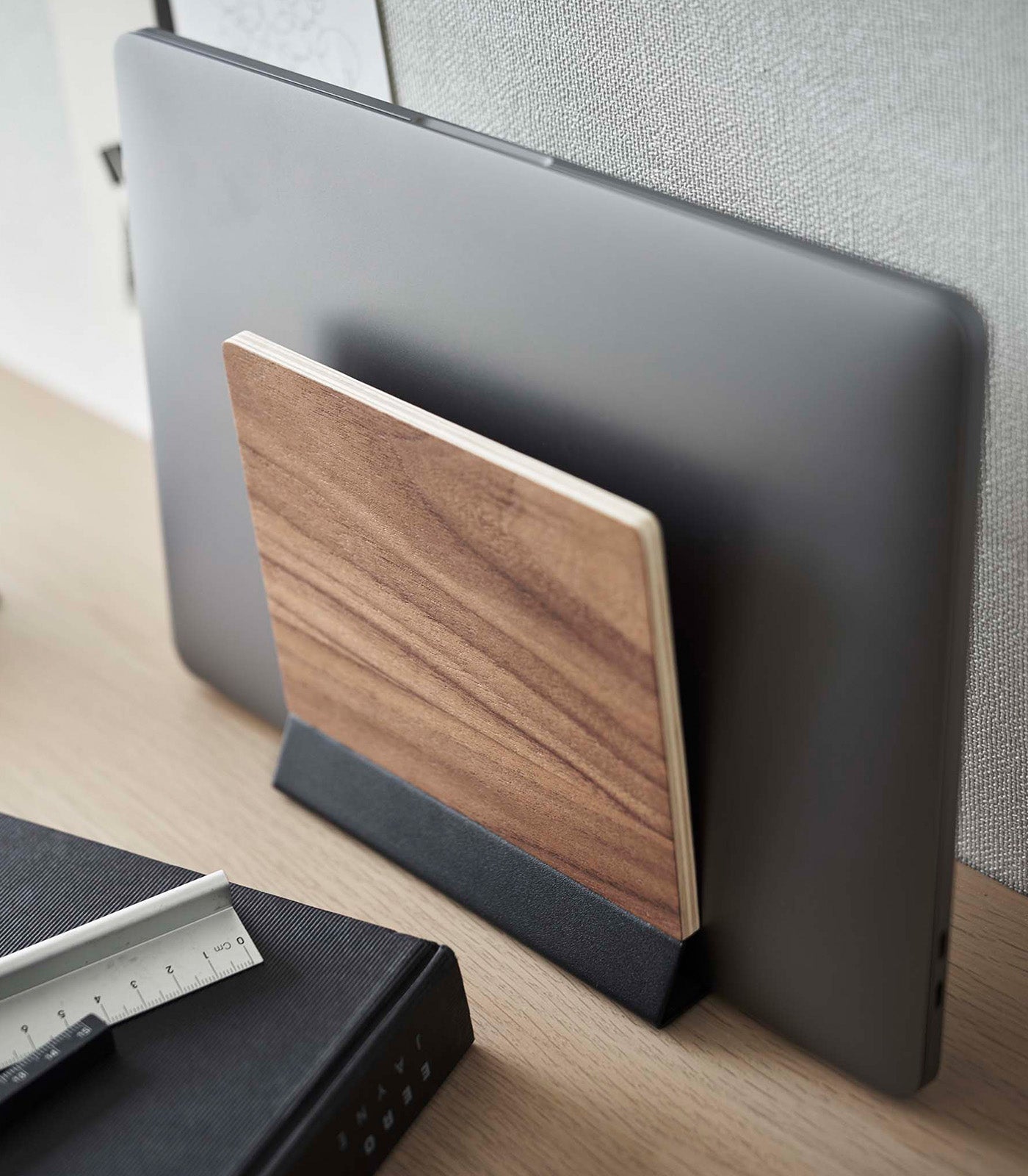 Slim Laptop Stand - Steel + Wood