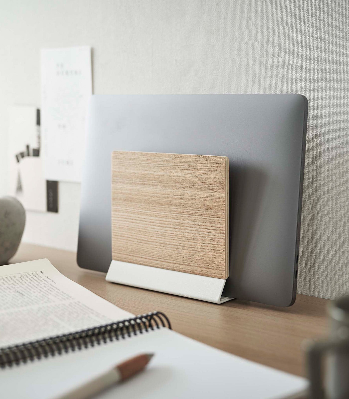 Slim Laptop Stand - Steel + Wood