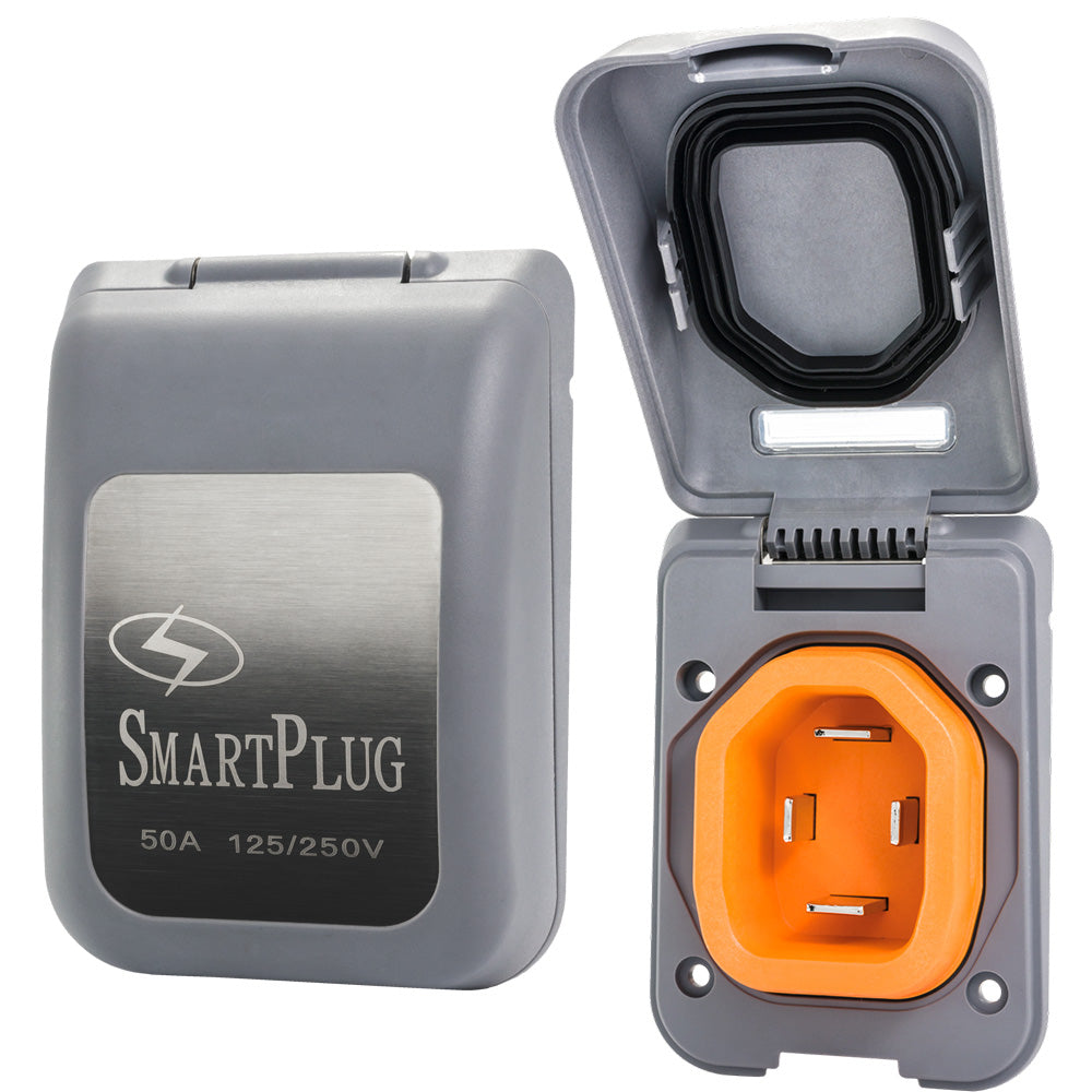 SmartPlug 50 AMP Male Non-Metallic Inlet Cover - Grey