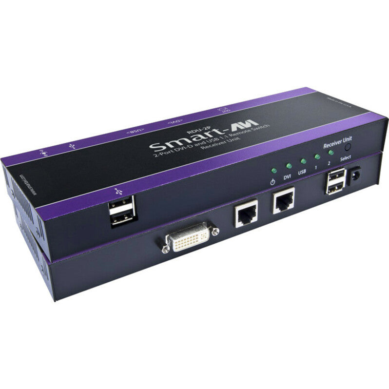 Smartavi 2 Dvi-D And Usb Switch With Integrated Extender, Over Cat6 Stp Extender