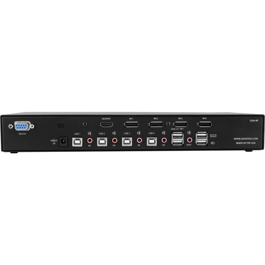 Smartavi 4-Port Displayport In And Hdmi Out Kvm Switch