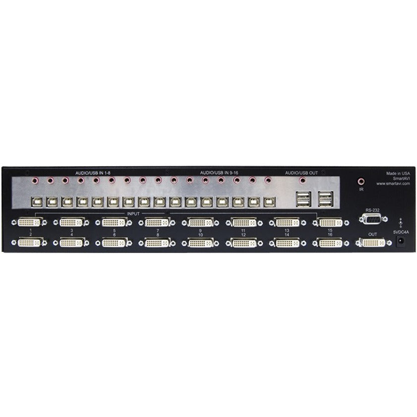 Smartavi Dvnet-16Pro: 16X1 Dvi-D/Usb2.0/Audio Switch. Includes: [Dvn-16Pro & (Ps5Vd4A)]