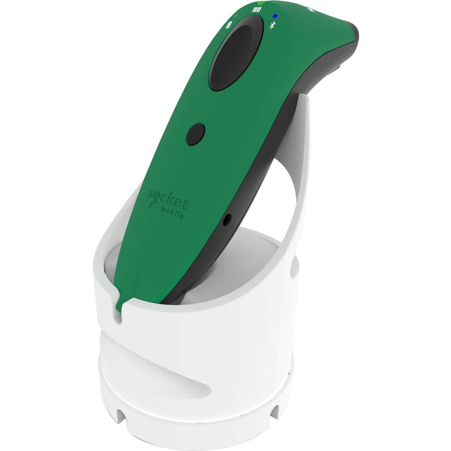 Socket Mobile Socketscan&Reg; S730, Laser Barcode Scanner, Green & White Charging Dock