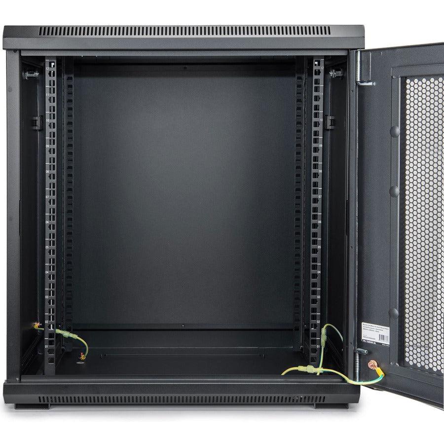 Solidrack 12U Wall Mount Rack,Vented Enclosure - Assembled -Black