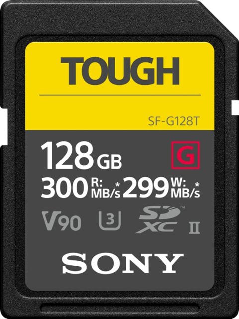 Sony Sf-G Series Tough Sf-G128T - Flash Memory Card - 128 Gb - Video Class V90 / Uhs-Ii U3 / Class10 - Sdxc Uhs-Ii