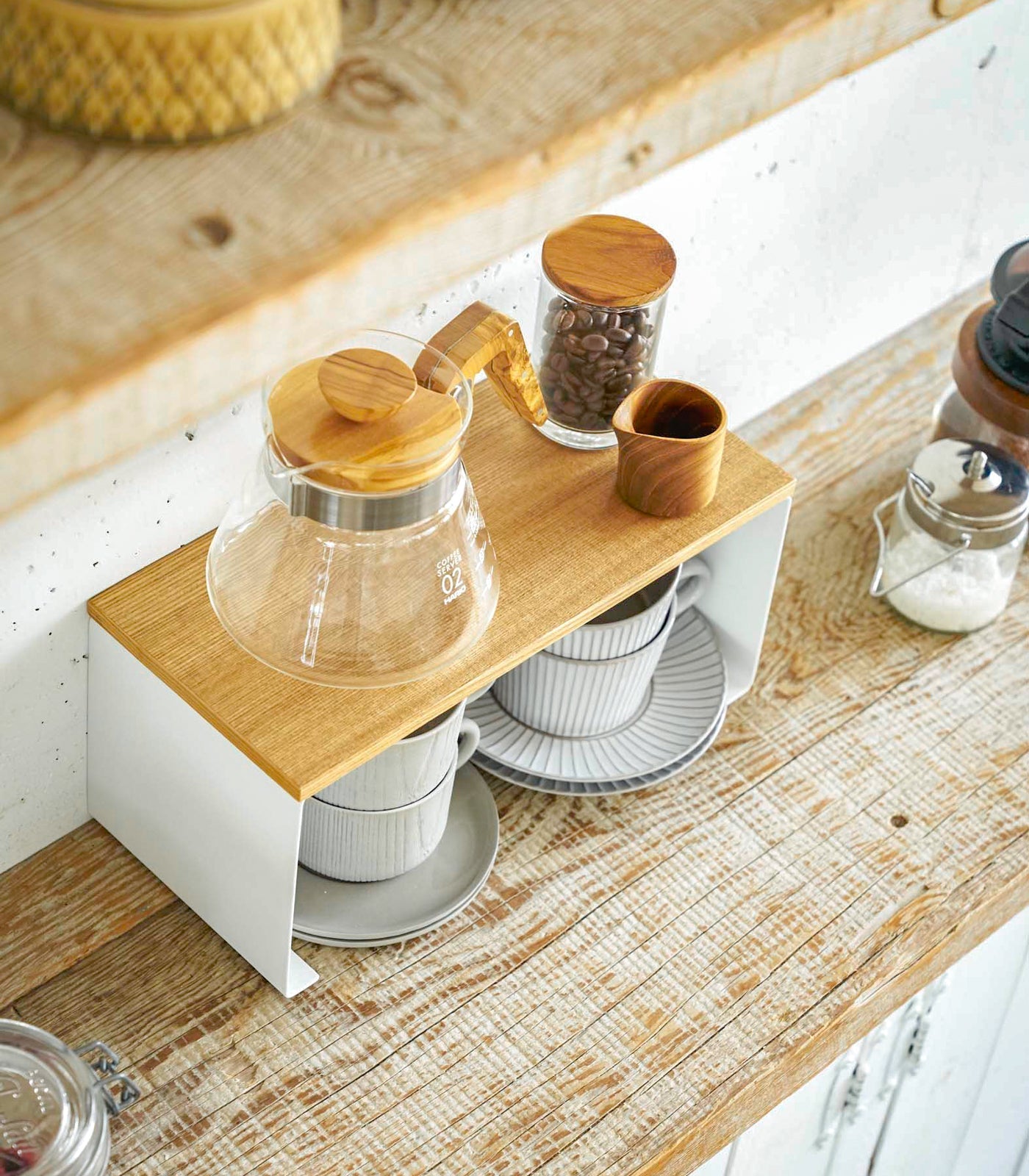 Stackable Countertop Shelf - Two Sizes - Steel + Wood