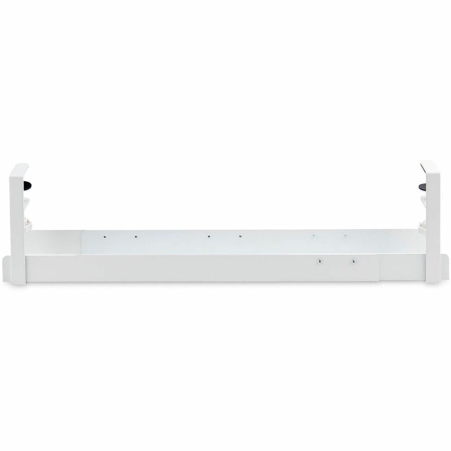 StarTech.com Under Desk Cable Management Tray, Length Adjustable, Clamp-On Installation, No Drilling Required, White