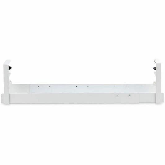 StarTech.com Under Desk Cable Management Tray, Length Adjustable, Clamp-On Installation, No Drilling Required, White