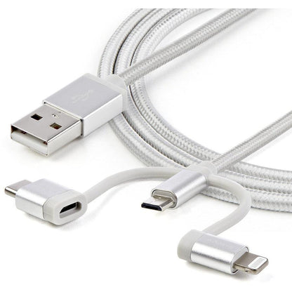 Startech.Com 1 M (3 F.T) Usb Multi Charging Cable - Usb To Micro-Usb Or Usb-C Or Lightning For