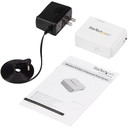 Startech.Com 1 Port Usb Wireless N Network Print Server With 10/100 Mbps Ethernet Port - 802.11 B/G/N