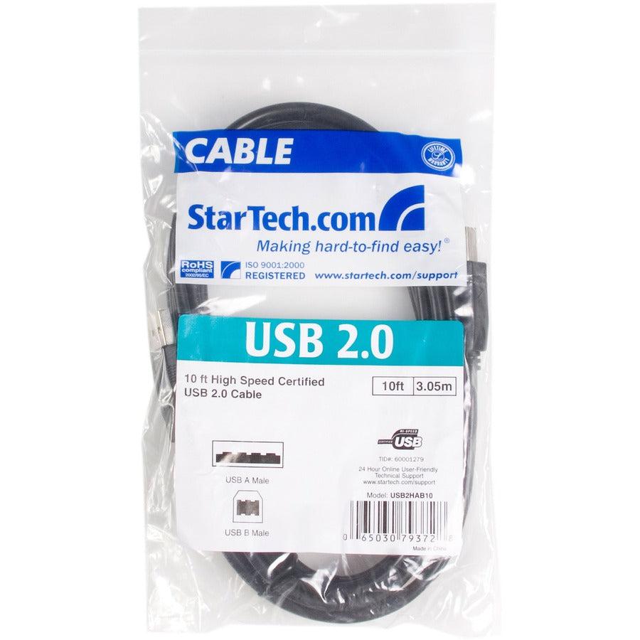 Startech.Com 10 Ft Usb 2.0 Certified A To B Cable - M/M