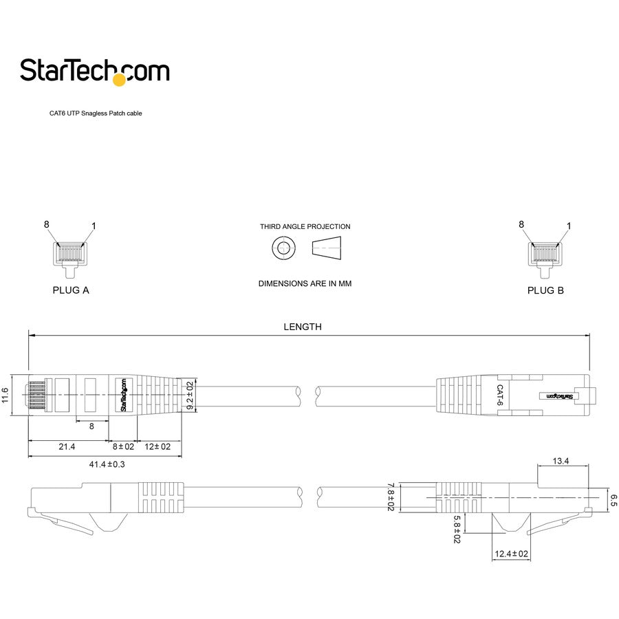 Startech.Com 10Ft Cat6 Ethernet Cable - Gray Cat 6 Gigabit Ethernet Wire -650Mhz 100W Poe Rj45 Utp Network/Patch Cord Snagless W/Strain Relief Fluke Tested/Wiring Is Ul Certified/Tia