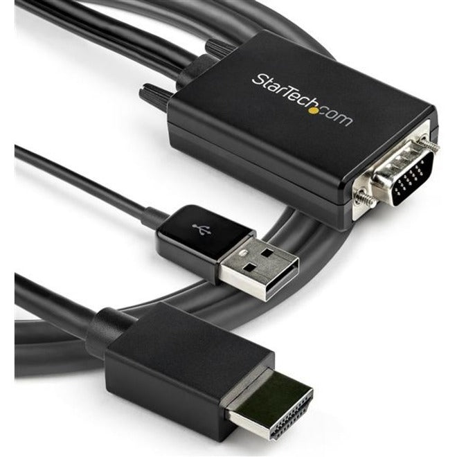 Startech.Com 10Ft Vga To Hdmi Converter Cable With Usb Audio Support & Power - Analog To Digital