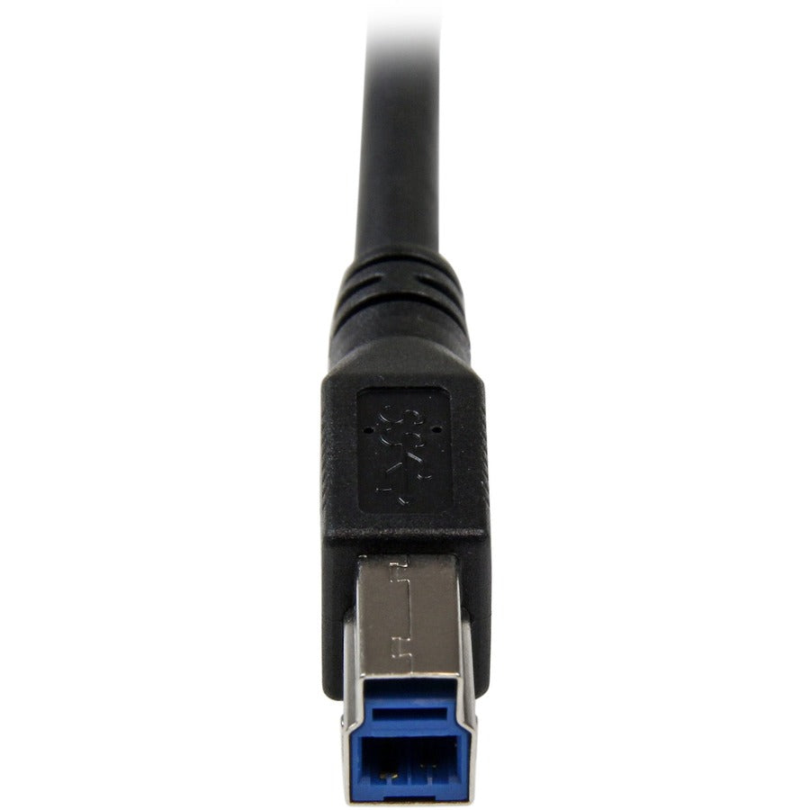 Startech.Com 1M Black Superspeed Usb 3.0 Cable - Right Angle A To B - M/M