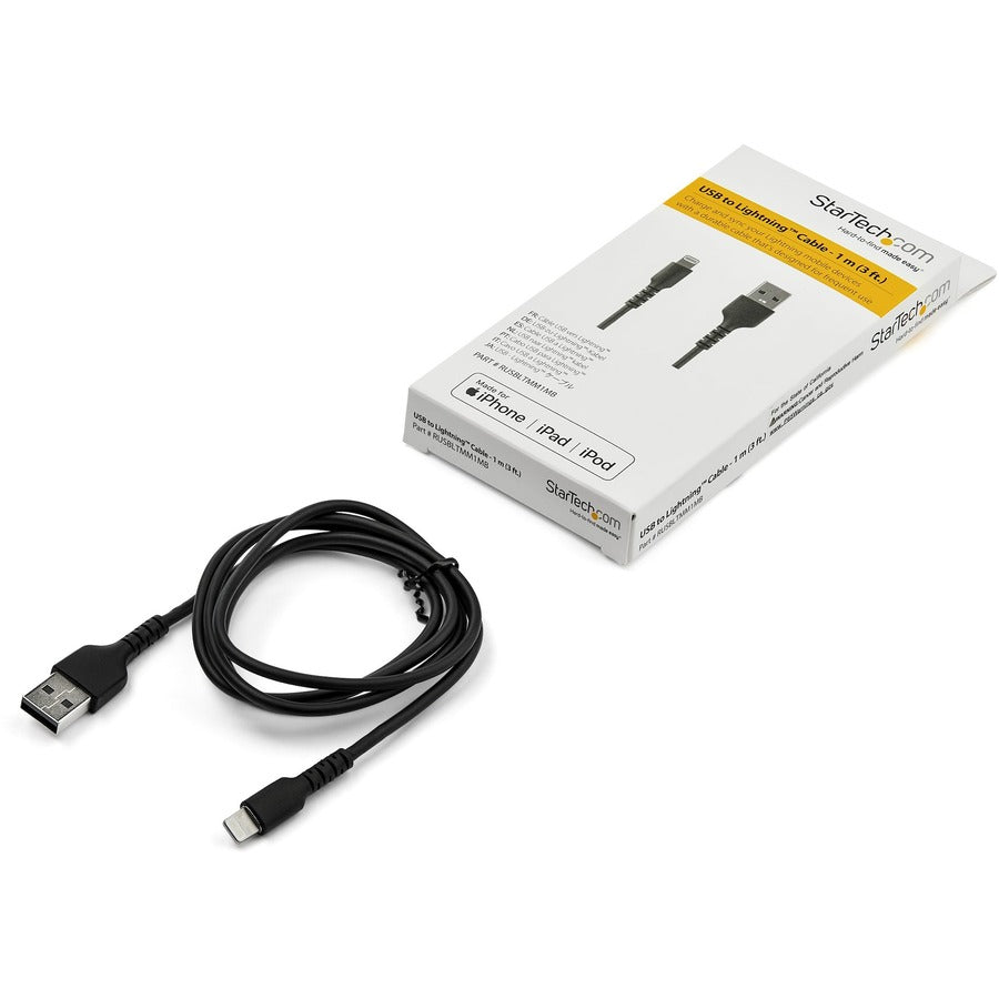 Startech.Com 1M Usb A To Lightning Cable - Durable Black Usb Type A To Lightning Connector Charge