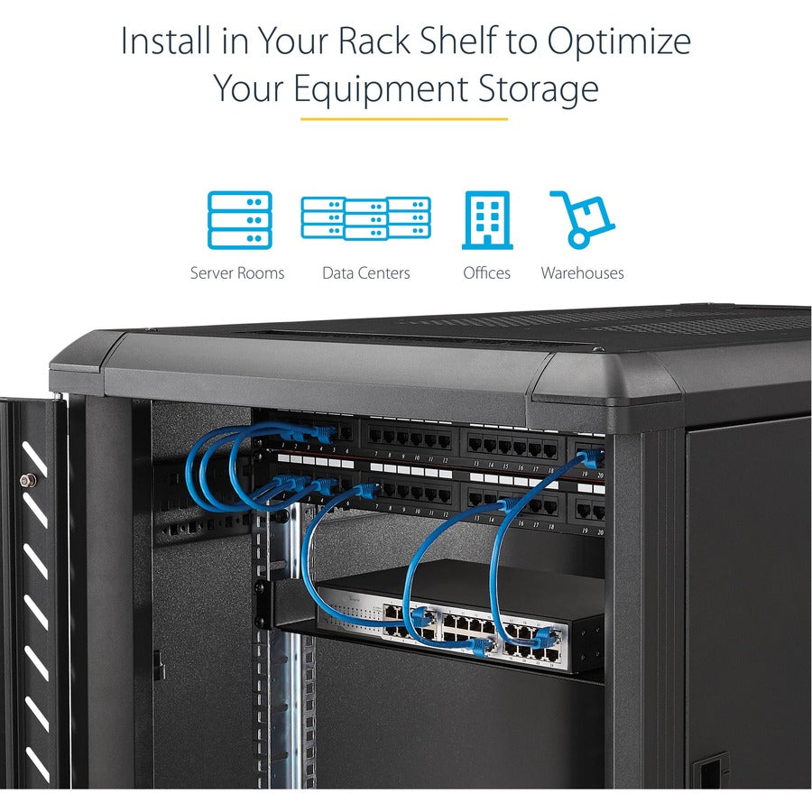 Startech.Com 1U Server Rack Shelf - Universal Rack Mount Cantilever Shelf For 19" Network Equipment Rack & Cabinet - Durable Design - Weight Capacity 55Lb/25Kg - 20" Deep Tray