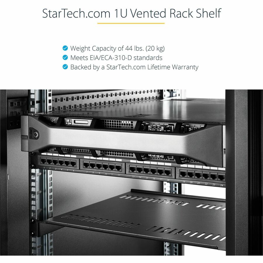Startech.Com 1U Server Rack Shelf - Universal Vented Rack Mount Cantilever Tray For 19" Network Cabshelfv1U