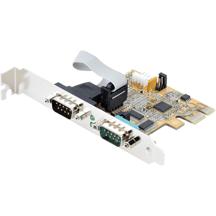 Startech.Com 2-Port Pci Express Serial Card, Dual Port Pcie To Rs232 (Db9) Serial Card, 16C1050 Uart, Com Retention, Windows & Linux