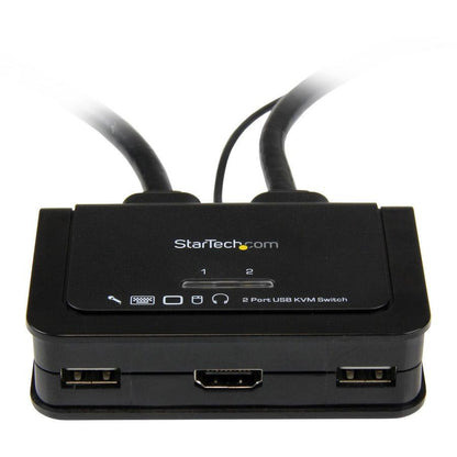 Startech.Com 2 Port Usb Hdmi Cable Kvm Switch With Audio And Remote Switch  Usb Powered