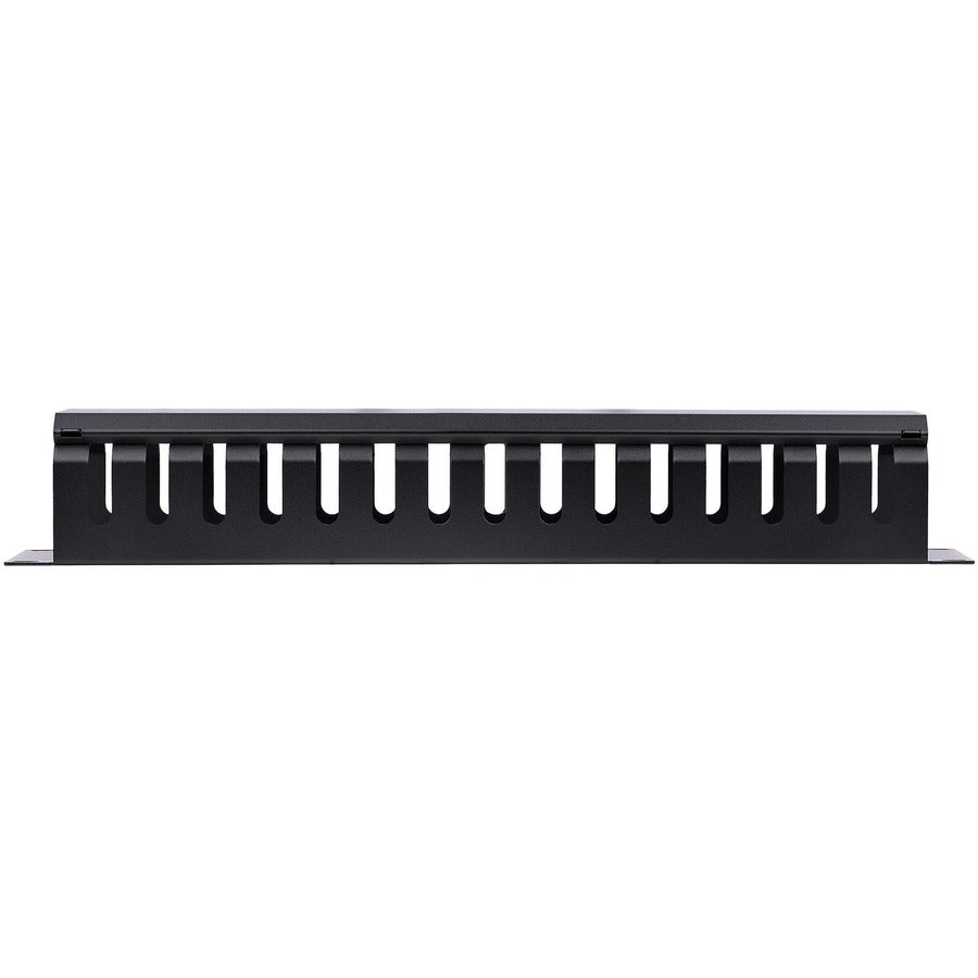 Finger Rack Closed StarTech.com 2U Horizontal Finger Duct Rack Cable Management Panel wit