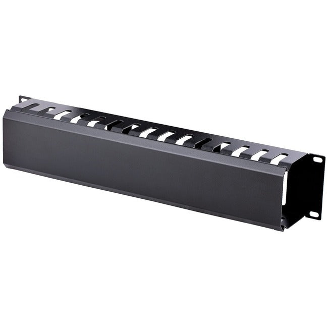 StarTech.com 2U Horizontal Finger Duct Rack Cable Management Panel wit