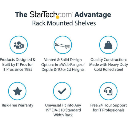 Startech.Com 2U Server Rack Shelf - Universal Rack Mount Cantilever Shelf For 19" Network Cabshelf22