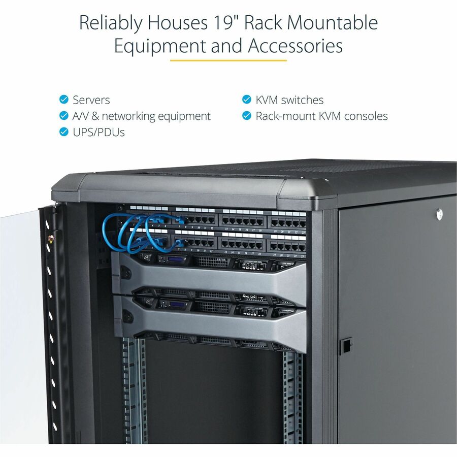 Startech.Com 32U 19" Server Rack Cabinet - Adjustable Depth 6-32" - Flat Pack - Lockable 4-Post