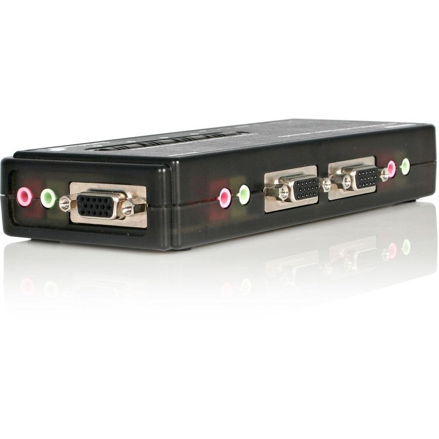 Startech.Com 4 Port Black Usb Kvm Switch Kit With Cables And Audio