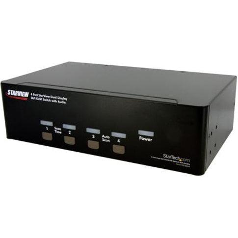 Startech.Com 4 Port Dual Dvi Usb Kvm Switch With Audio & Usb 2.0 Hub