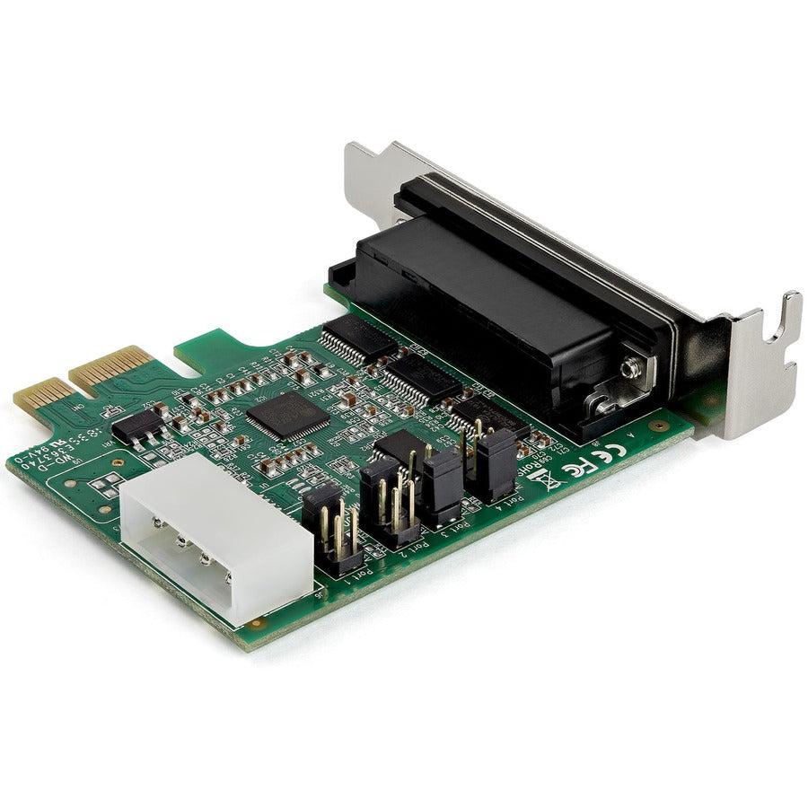 Startech.Com 4-Port Pci Express Rs232 Serial Adapter Card - Pcie Rs232 Serial Host Controller Card - Pcie To Serial Db9 - 16950 Uart - Low Profile Expansion Card - Windows/Linux