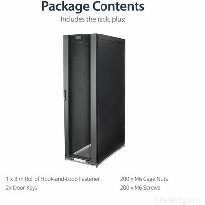 Startech.Com 42U Server Rack Cabinet - 4-Post Adjustable Depth (3" To 35") It Network Equipment Rack