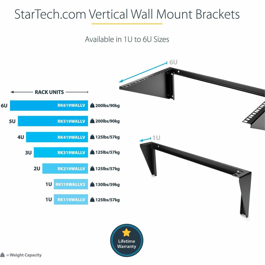 Startech.Com 4U 19In Steel Vertical Wall Mount Equipment Rack Bracket