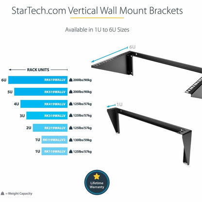 Startech.Com 5U Vertical Wall Mount Rack - 19In Low Profile Open Wall Mounting Bracket -