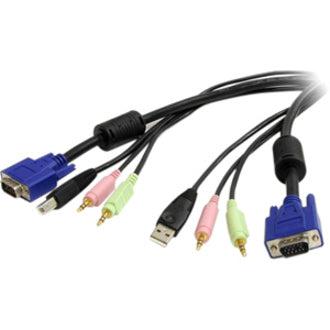 Startech.Com 6 Ft 4-In-1 Usb Vga Kvm Switch Cable With Audio And Microphone