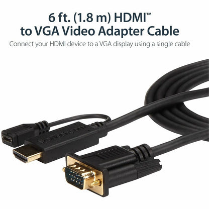 Startech.Com 6 Ft Hdmi To Vga Active Converter Cable - Hdmi To Vga Adapter - 1920X1200 Or 1080P