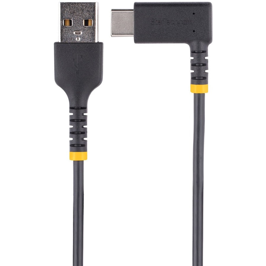 Startech.Com 6Tf (2M) Usb A To C Charging Cable Right Angle, Heavy Duty Fast Charge Usb-C Cable, Durable And Rugged Aramid Fiber, 3A