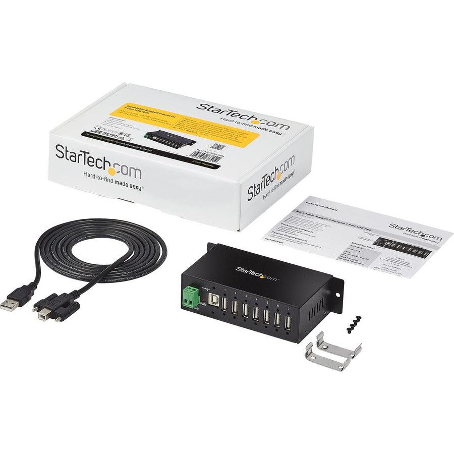 Startech.Com 7-Port Usb 2.0 Hub - Metal Industrial Usb-A Hub With Esd Protection & 350W Surge