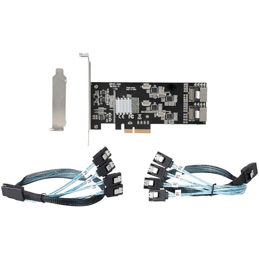 Startech.Com 8 Port Sata Pcie Card - Pci Express 6Gbps Sata Expansion Adapter Card With 4 Host
