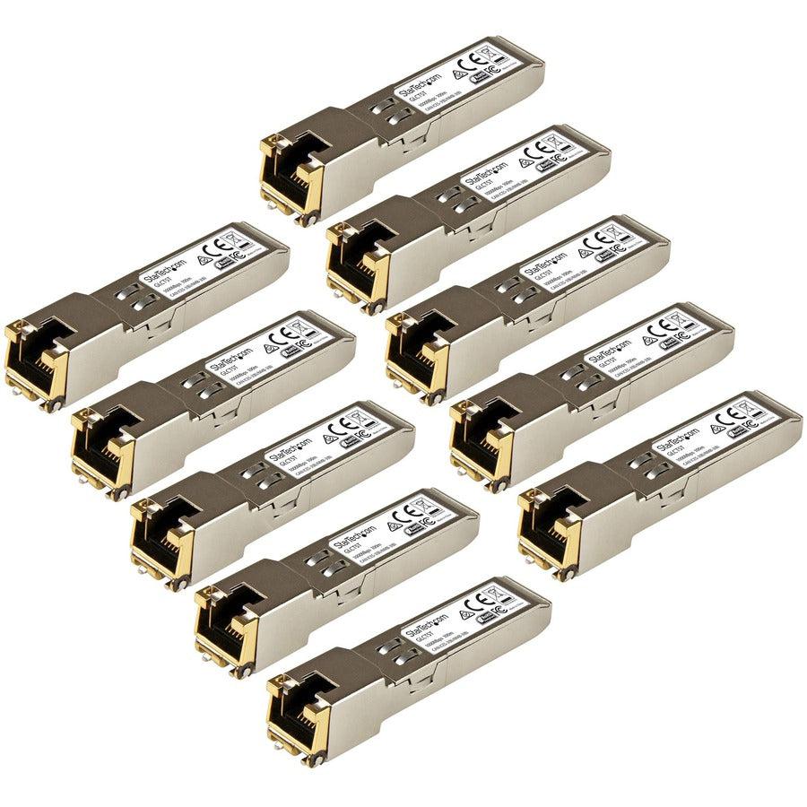 Startech.Com Cisco Glc-T Compatible Sfp Transceiver Module - 1000Base-T - 10 Pack