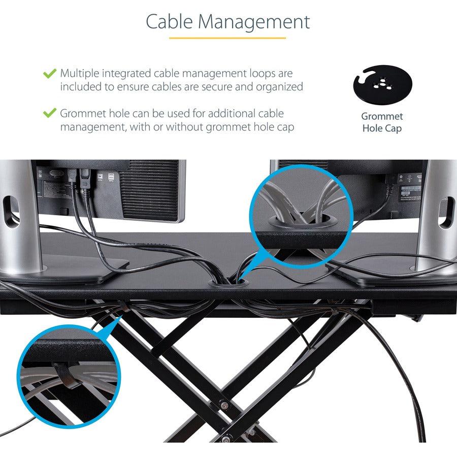 Startech.Com Corner Sit Stand Desk Converter With Keyboard Tray - Large Surface (35" X 21") - Height