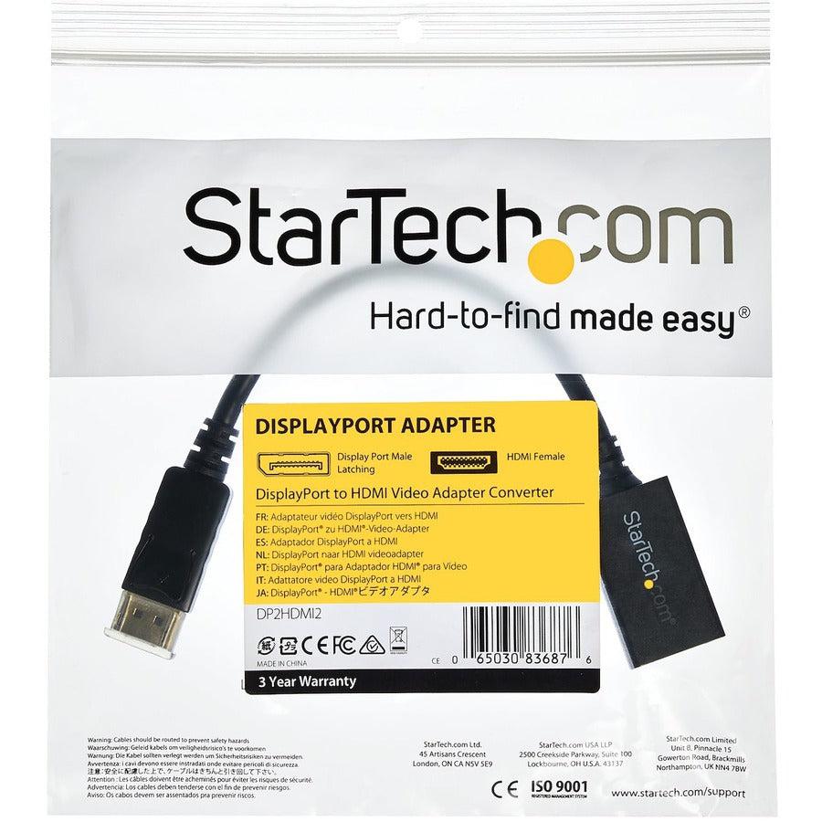 Startech.Com Displayport To Hdmi Adapter - Dp 1.2 To Hdmi Video Converter 1080P - Dp To Hdmi