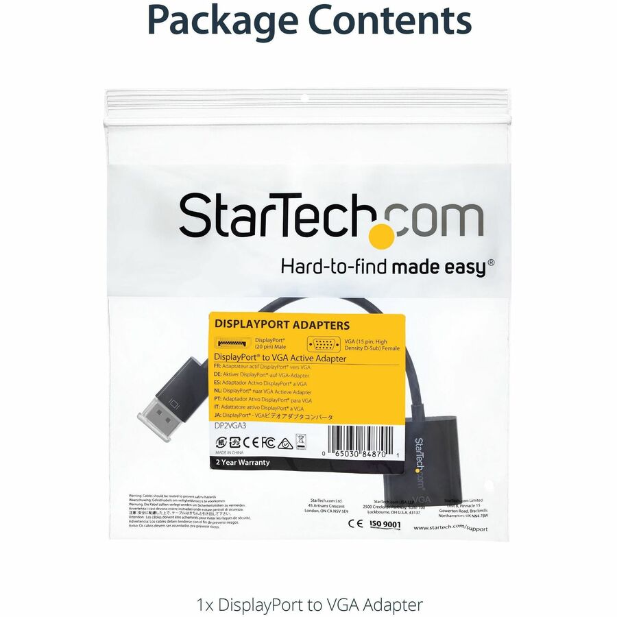 Startech.Com Displayport To Vga Adapter - 1920X1200