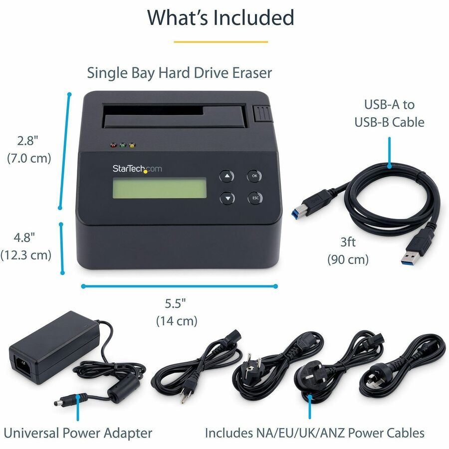 Startech.Com Drive Eraser And Dock For 2.5 / 3.5In Sata Ssd / Hdd - Usb 3.0