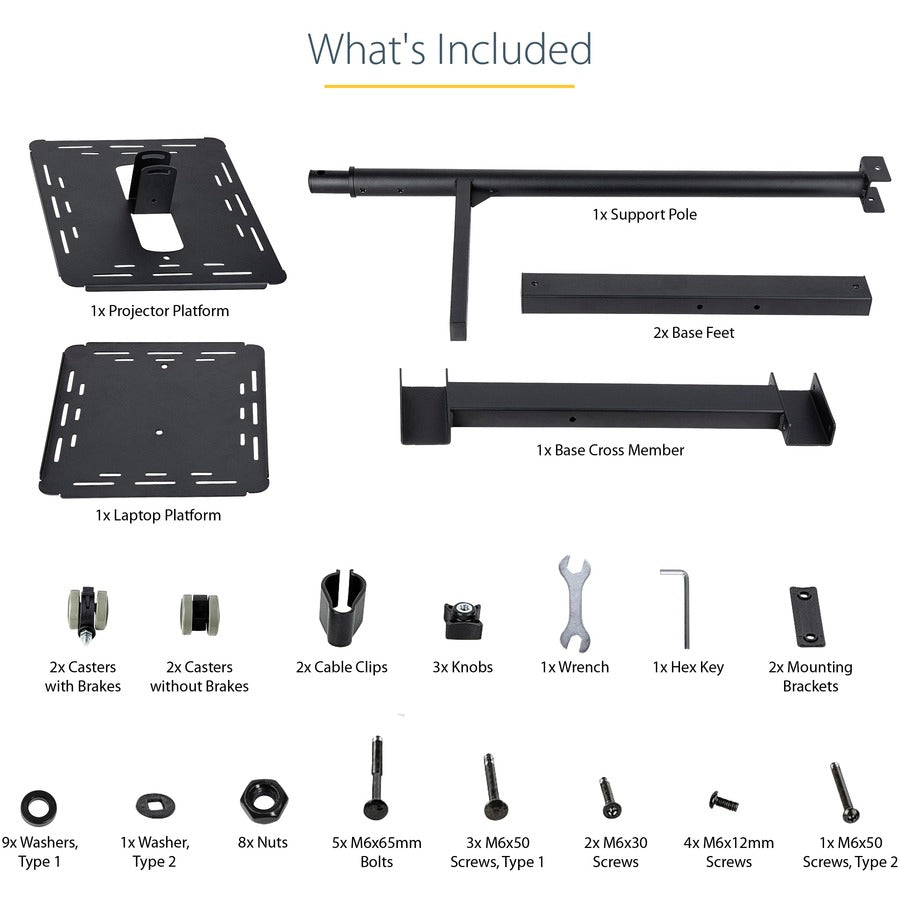 Startech.Com Mobile Projector And Laptop Stand/Cart - Heavy Duty Portable Projector Stand (2