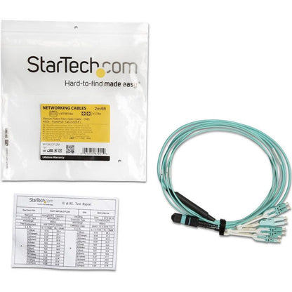 Startech.Com Mpo/Mtp To Lc Breakout Cable - Plenum-Rated - Om3, 40Gb - Push/Pull-Tab - 2 M (6 Ft.)