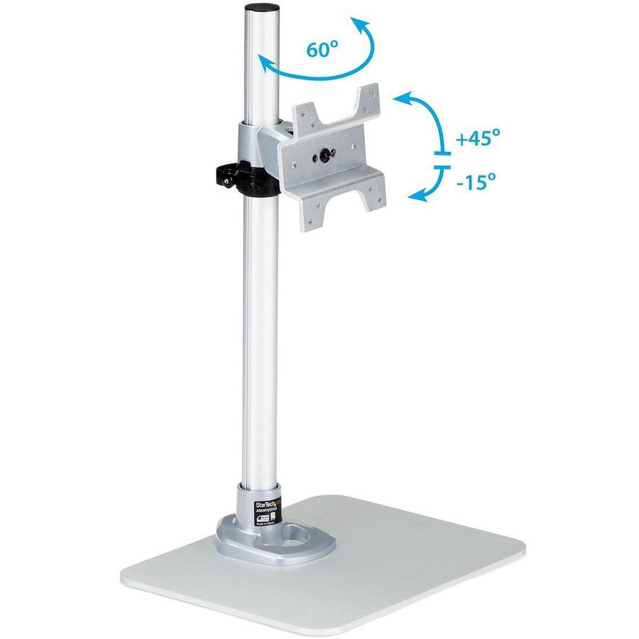 Startech.Com Single Monitor Stand - Adjustable - Steel - Silver