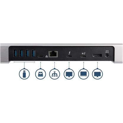 Startech.Com Thunderbolt 3 Dock - Dual Monitor 4K 60Hz Tb3 Docking Station With Displayport - 85W Power Delivery, 6-Port Usb 3.0, Sd, Gbe