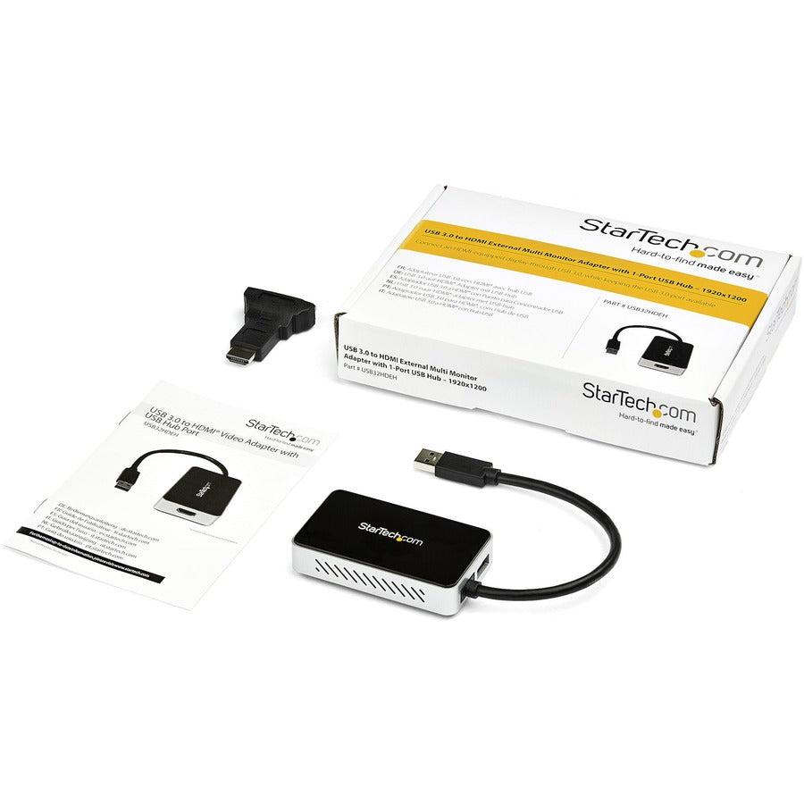 Startech.Com Usb 3.0 To Hdmi Adapter With 1-Port Usb Hub  1920X1200