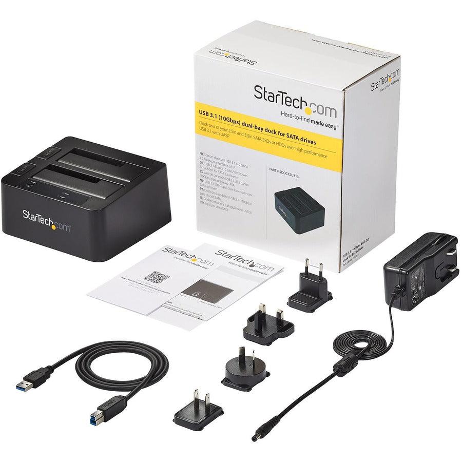 Startech.Com Usb 3.1 (10Gbps) Dual-Bay Dock For 2.5"/3.5" Sata Ssd/Hdds