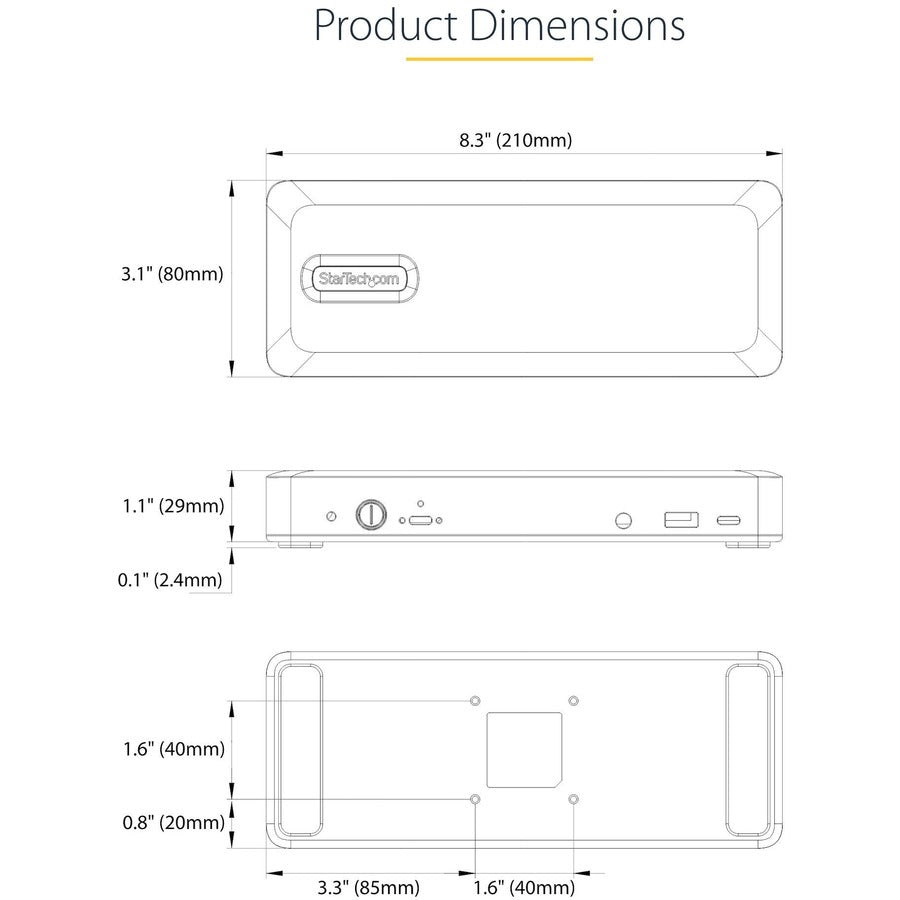 Startech.Com Usb-C Docking Station, Hdmi/Dp/Dp Alt Mode Usb-C Dock, Triple/Dual 4K, 7X Usb Hub, 60W Pd, Gbe, Wwcb Certified